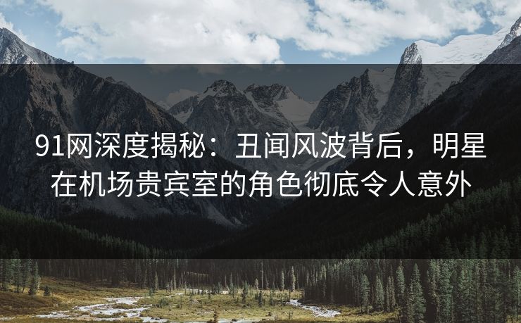 91网深度揭秘：丑闻风波背后，明星在机场贵宾室的角色彻底令人意外